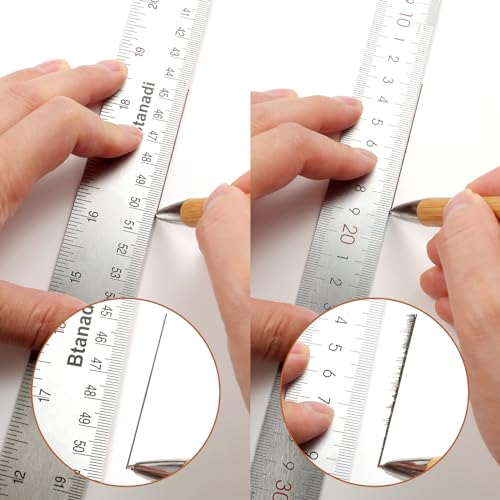 Metal Ruler 36 Inch, Non-Slip Cork Backing, Ink Bleed-Resistant Edge, 2 Pcs - style: 36" 2 PCS