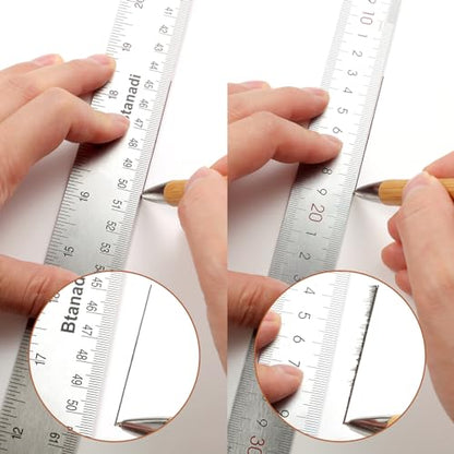 Metal Ruler 36 Inch, Non-Slip Cork Backing, Ink Bleed-Resistant Edge, 1 Pcs - style: 36"Single