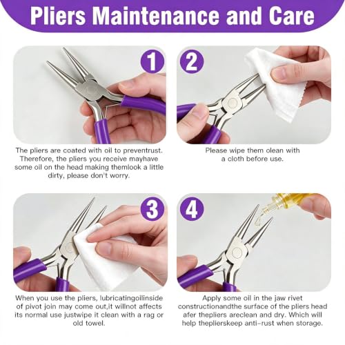 Round Nose Plier for Jewelry Making Jewelry for Jewelry Repair - color: Purple