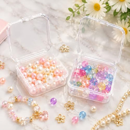 4PCS Small Plastic Box Small Storage Containers Clear Mini Case with Lid