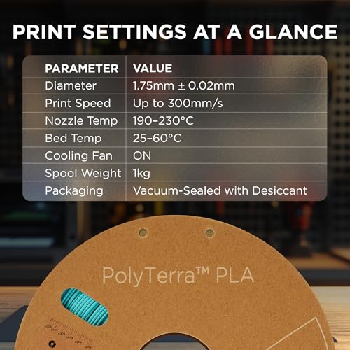Polymaker Matte PLA Filament 1.75mm, 1kg, Arctic Teal - color: Matte Pla - 1.75mm Matte Arctic Teal (Hex Code: #61bcc3), size: 1kg