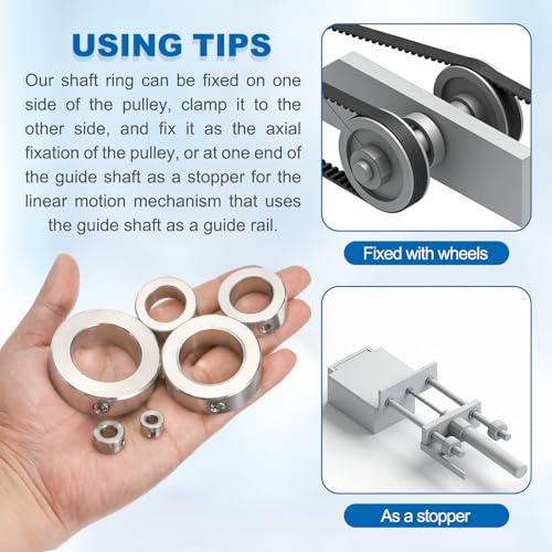MECCANIXITY 4 Pcs Shaft Collars, 15mm Bore Solid Stainless Steel Set 2 Screw Shaft Collar 25mm OD 12mm Thickness for Motor Garden Cart Pulley Machinery and Industrial Use - size: 15mm ID 25mm OD 12mm H with 2 Screw
