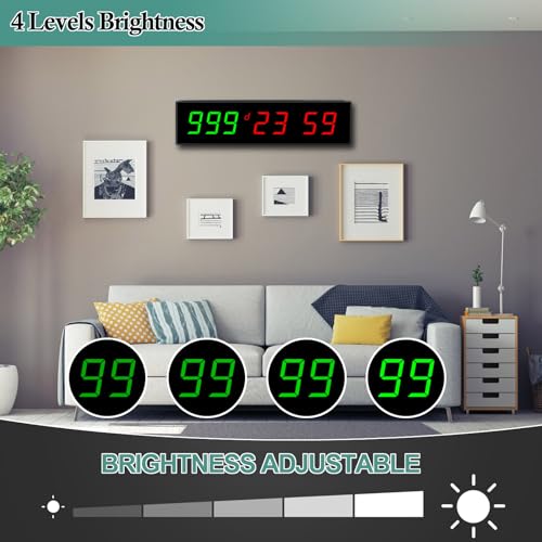 Digital Days Countdown Timer Clock,Retirement Countdown Calendar up to 999 Days,Count Timing Up Stopwatch,LED Wall Clock with Remote control for Wedding Birthday Event Sports Vacation Examination