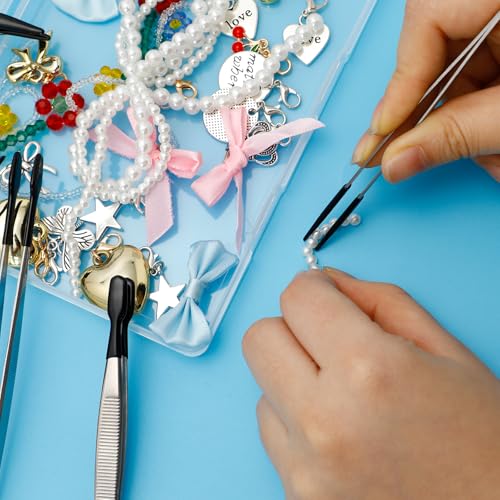 6 Pcs Rubber-Tipped Precision Tweezers Set for Crafts & Electronics