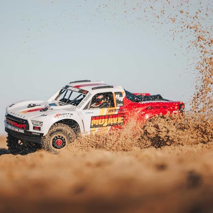 ARRMA Mojave RC Truck 4X4 4S BLX 1/8th Scale Desert Truck RTR (Battery and Charger Not Included), White/Red ARA4404T1