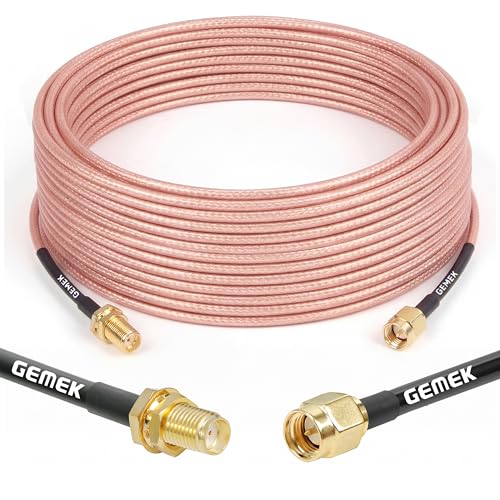 50ft SMA Cable, SMA Male to SMA Female Bulkhead RG316 SMA Extension Coaxial for 4G LTE Router Cellular SDR USB Dongle Receiver - size: 50 ft