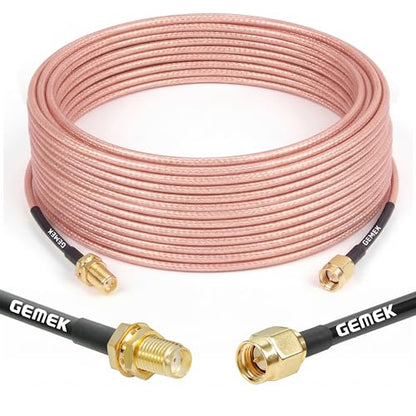 50ft SMA Cable, SMA Male to SMA Female Bulkhead RG316 SMA Extension Coaxial for 4G LTE Router Cellular SDR USB Dongle Receiver - size: 50 ft