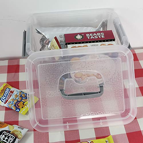 Jekiyo Clear Plastic Storage Bin, 6 Quart Latching Box with Lid, 4 Packs - size: 6 Quart