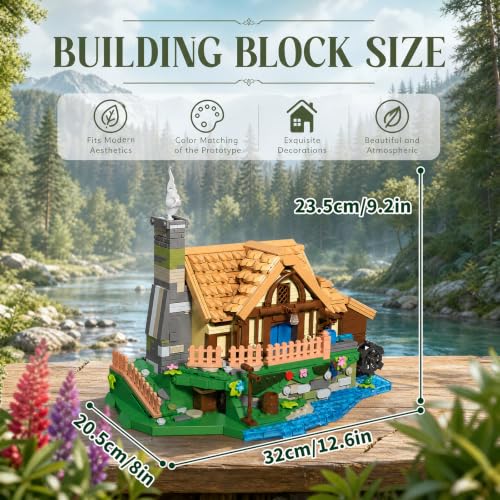 Dwarf Watermill Building Set for Adults Model Kit - color: Water Mill