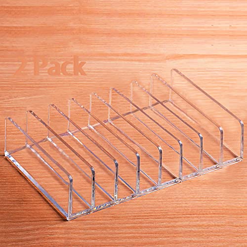 Clear Eyeshadow Makeup Organizer 2Pcs, 8Slot Acrylic Desk Organizer - color: 8-Sections