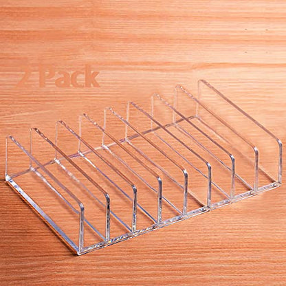 Clear Eyeshadow Makeup Organizer 2Pcs, 8Slot Acrylic Desk Organizer - color: 8-Sections