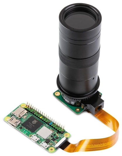 100X Microscope Lens for Raspberry Pi, C/CS-Mount, 0.12X ~ 1.8X Optical Magnification, Compatible with Raspberry Pi HQ Camera