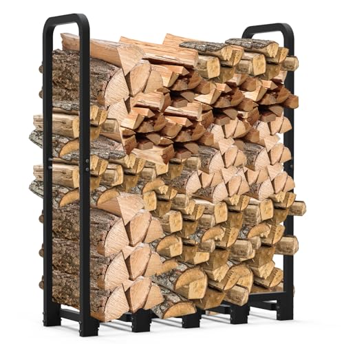 6Ft Firewood Rack Holder for Fireplace, Indoor & Outdoor Thickened Metal Firewood Storage Rack, Rust-Resistant, Sturdy, Space-Saving, Easy Assembly. - size: 6Ft