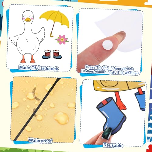Gilprop 58 Pcs Dress for Weather Bulletin Board Set for Classroom, Goose - style: Goose