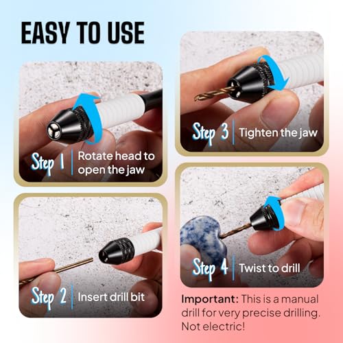 Micro Drill Bits Set with Pin Vise Hand Drill Manual, Jewelry Drill Kit - style: Professional