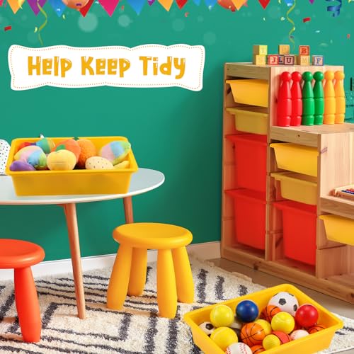 Hoteam 10 Pack Flat Bins Paper Trays,Yellow,13.78 X 9.84 X 3.15 Inch - color: Yellow, size: 13.78 x 9.84 x 3.15 Inch