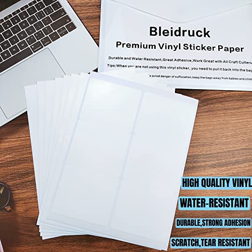 Bleidruck 4 x 3-1/3 inch Glossy White Waterproof Rectangle Labels, 120 Pcs, Oil-Resistant Vinyl Wine Bottle Labels for Inkjet/Laser Printer
