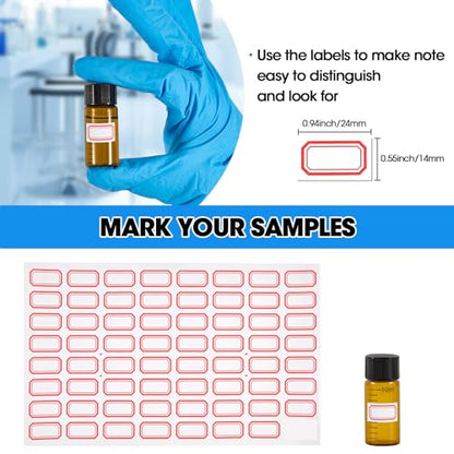 50PCS 10ml Amber Glass Graduated Vials with Screw Caps & Plastic Stoppers - color: AMBER, size: 10ml