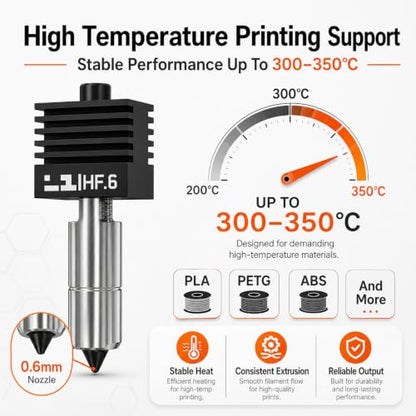 Compatible with Bambu Lab Nozzle P2S 0.6mm High Flow Nozzle for 3D Printer - size: 0.6mm