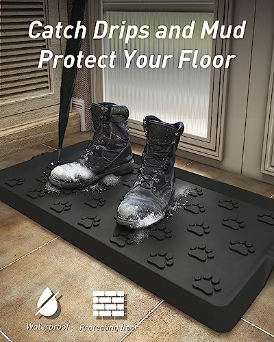 SUPENUIN Paw Pattern Boot Tray, Shoe Mat Tray for Entryway 16x27.5 Inches - color: Paw, size: 16"x27.5"
