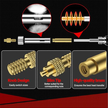 Heat-Set Threaded Insert Kit – 350PCS with 60W Digital Soldering Iron, Stand, Tweezers & M2 M3 M4 M5 M6 M8 Nuts, Screws & Caps for Plastic Thread Repair and DIY Projects - size: M2 M3 M4 M5 M6 M8