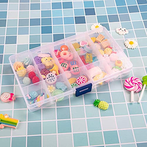 Gebildet 4pcs Transparent Plastic Storage Case, Accessory Parts Storage Box for Tiny Bead, Pills, Herbs and Other Small Items - size: 17.3×9.8×2.3cm