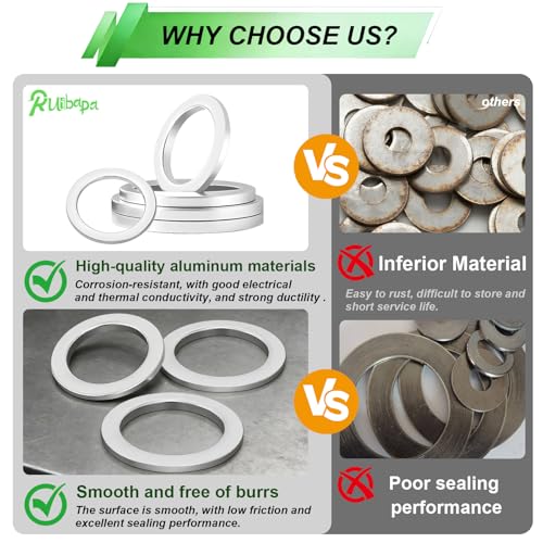 510PCS Oil Drain Plug Crush Washer Kit,18 Sizes Aluminum Oil Drain Plug Gasket Assortment, M6 M8 M10 M12 M14 M16 M18 M20 M22 M24,Crush Washer Oil Drain Plug - size: 510PCS