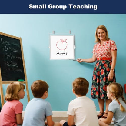TSJ OFFICE Small White Board - 12 X 12 Inches Silver Framed Dry Erase Board - color: Silver, size: 12"W x 12"H