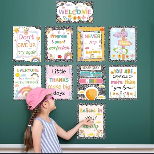 Composition Notebook Classroom Decor, Motivational Back to School Posters - color: Welcome Back to School