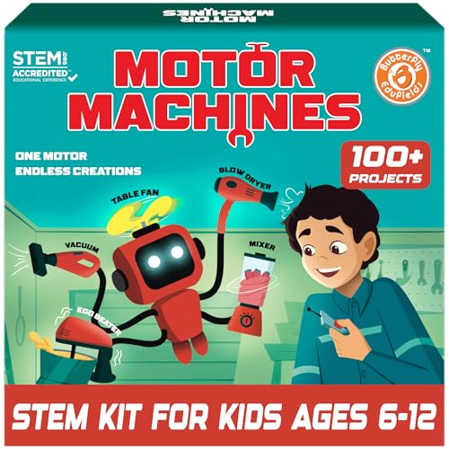 Butterfly EduFields 100+STEM Robotics Gift Kits for Ages 6-10-13 Boys Girls - style: 100+ Motor Machines Kit
