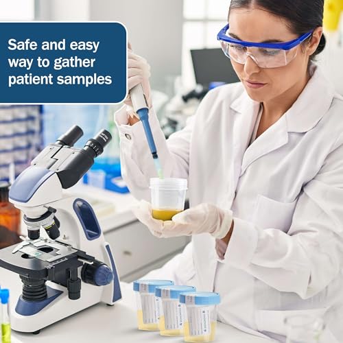 Specimen Cups with Lids - 5 Sterile Urine Cups for Testing - 4 oz Specimen Containers with Lids for Sample Collection - Good for Hospitals, Nursing Homes, and Medical Facilities