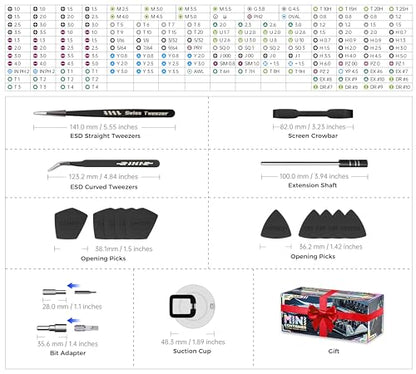 Precision Ratchet Screwdriver Set with Case, JAKEMY 180 in 1 Computer Screwdriver Tool, Compact Tool Set, Screwdriver Repair Kit for Laptop, iPhone, MacBook, PS5, Xbox, RC, Watch, Jewelry, Eyeglasses