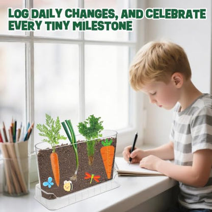 Root Viewer Kit for Kids Gardening Set with Fun Stickers & Storybook, Science STEM Toys & Craft Planting Kits for Ages 4-12 Birthday Gifts for Girls & Boys 4 5 6 7 8 Year Old