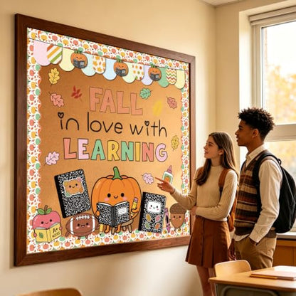 Fall in Love with Learning Classroom Bulletin Board Decorations - color: Fall in Love With Learning