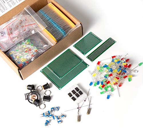 Mega Electronic Component Kit Assortment, Capacitors, Resistors, LED, Transistors, Diodes, 1n270 Germanium, DC Jacks, opamp, PCB, Speaker, 1900 pcs