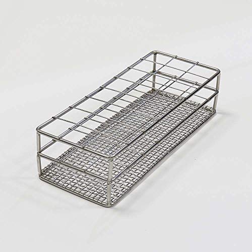 ULAB Stainless Steel Test Tube Rack, Wire Constructed, 24 Places, Suitable for Tubes of Dia.≤25mm, UTR1010 - color: 24holes Steel