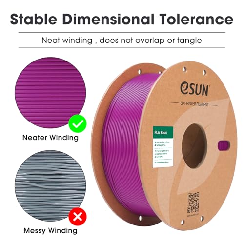 eSUN PLA Basic Filament 1.75mm 3D Printer Filament 1KG Purple - color: Purple, size: 1KG