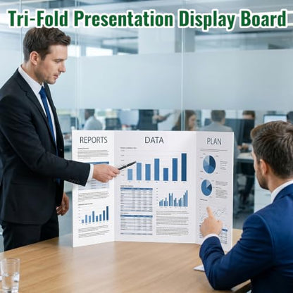 32 Pack Trifold Poster Board 26" x 17", Bulk Display Boards