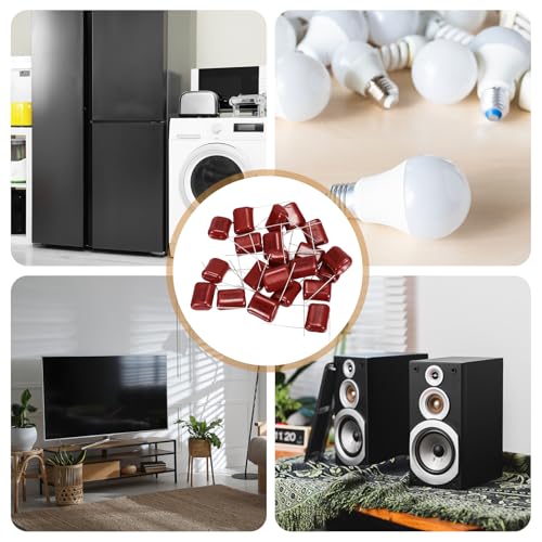 MECCANIXITY 30 Pcs Metallized Polypropylene Film Capacitors 394J 0.39UF - size: 394J 0.39UF
