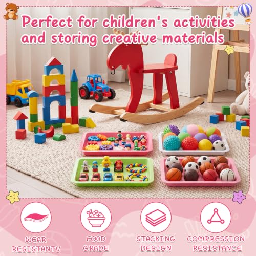 Mimorou 20 Pcs Small Plastic Art Sand Tray, White, Pink, Green - color: White, Pink, Green