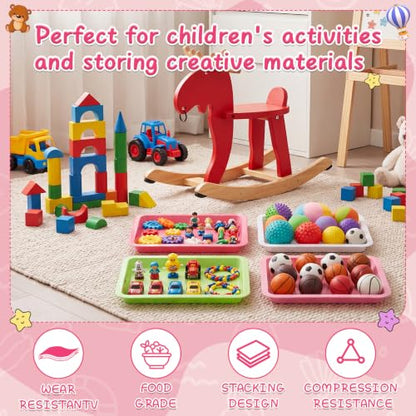 Mimorou 20 Pcs Small Plastic Art Sand Tray, White, Pink, Green - color: White, Pink, Green