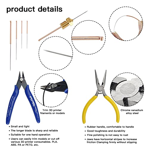 39Pcs 3D Printer Tools Kit Includes Resin Removal Cleaning Deburring Tool Sanding and Hotend Disassembly Multi-Purpose Tool, 3D Printer Accessories Kit for Trimming and Finishing BCZAMD