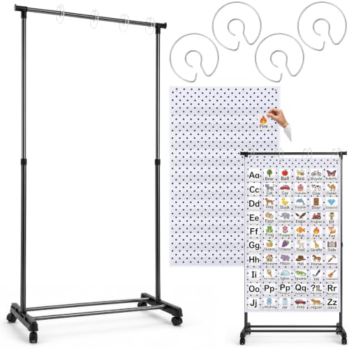 Novabright 6 Adjustable Pocket Chart Stand, Classic, Black White - color: Black White, size: Classic