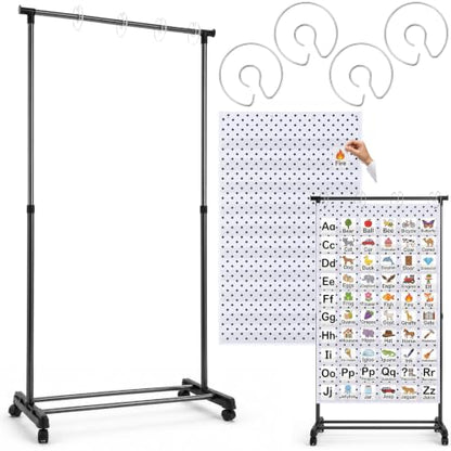 Novabright 6 Adjustable Pocket Chart Stand, Classic, Black White - color: Black White, size: Classic