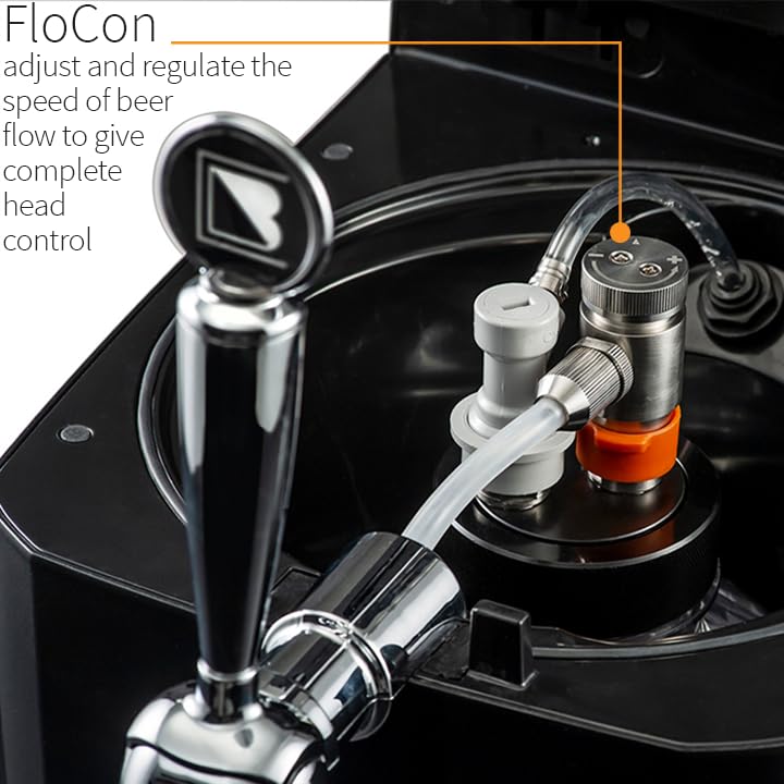 BrewFlo Beer Dispenser | CO2-Free Draft System for Home Use | Includes Two 5L Kegs | Adjustable Flow and Temperature (32°F-50°F) | Compact Size, Chrome Tap, LCD Display | Perfect for Home Brewers - style: BrewFlo