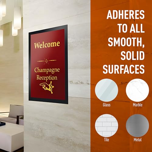 Durable Duraframe Self-Adhesive Magnetic Frame Black - Letter Size 8.5" x 11" - Document Frame For Internal Signage - Self-Adhesive Attachment - Pack of 4 - color: Black, size: Letter, 8-1/2" x 11" (Pack of 2)