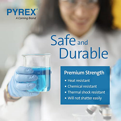 PYREX Griffin Borosilicate Glass Beaker - Low Form Graduated Measuring Beaker with Spout – Premium Scientific Glassware for Laboratories, Classrooms or Home Use - PYREX Chemistry Glassware, 2L, 2/Pk - size: 2 L