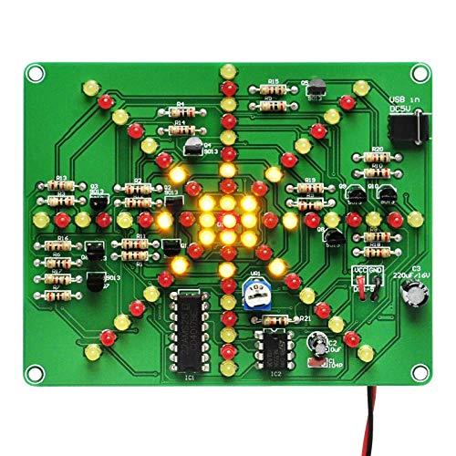 Gikfun Electronic LED Flashing Lights Soldering Practice Board PCB DIY Kit EK1874 - size: 100 x 80 mm