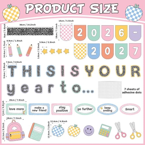 This is Your Year to Bulletin Board Set Composition Notebook Classroom Decoration Welcome Back to School 2026 New Year Cutouts for School Office Chalkboard Wall Door Learning Activities Decor Supplies - style: This is Your New Year to 2026-2027