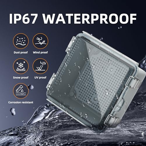 Joinfworld 6x6x4 Outdoor Electrical Box Weatherproof Junction Box - size: 5.9 x 5.9 x 3.5 inches